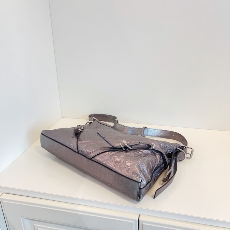 【98新🆕】Givenchy Voyou Bag灰銀色垃圾袋 單肩斜挎包 中號-6