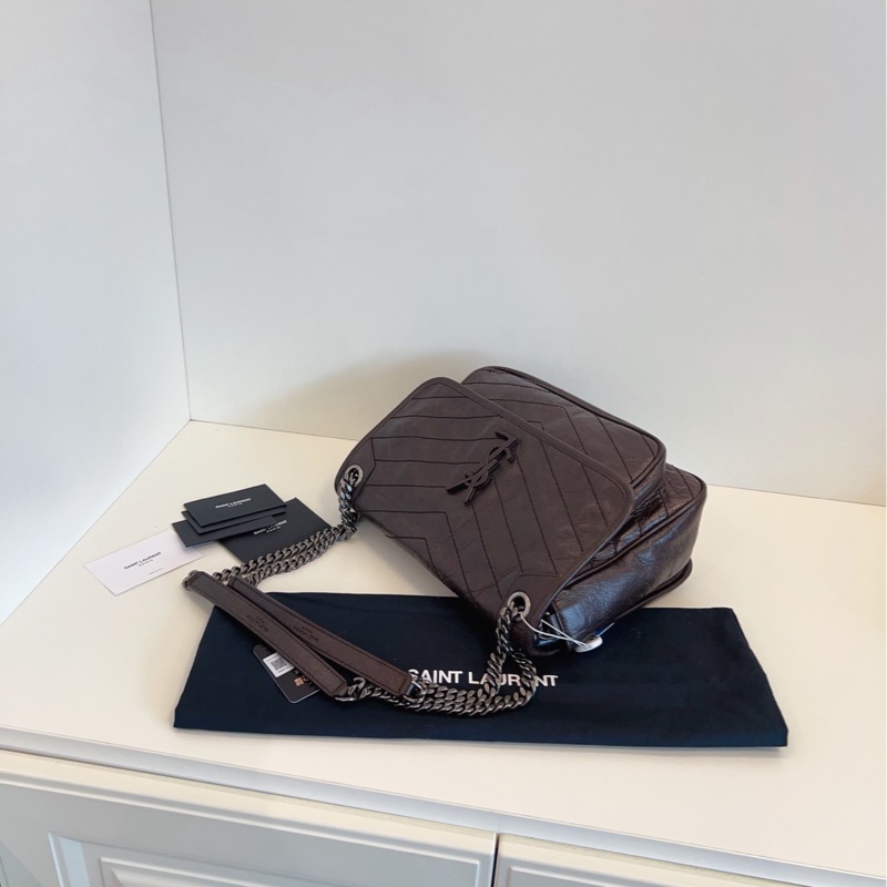 【99新🆕】YSL 巧克力棕油蠟皮Niki Bag鏈條郵差包 新款D扣💥 單肩包中號-6