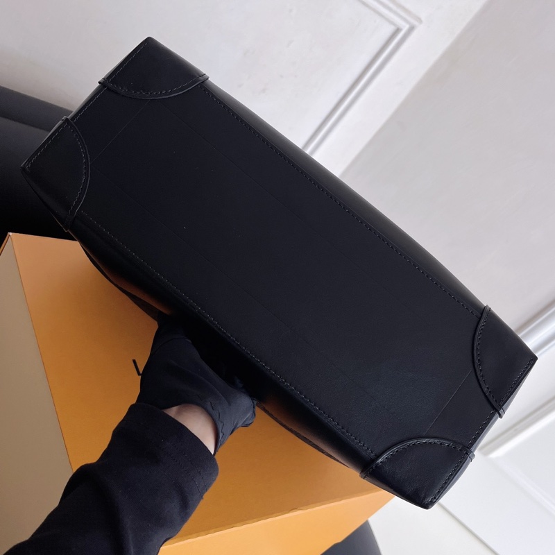 【近新閒置品】LV 路易威登黑色老花Steamer男士公文包 全皮款 soblack 經典鎖鏈手提斜挎側背包-6