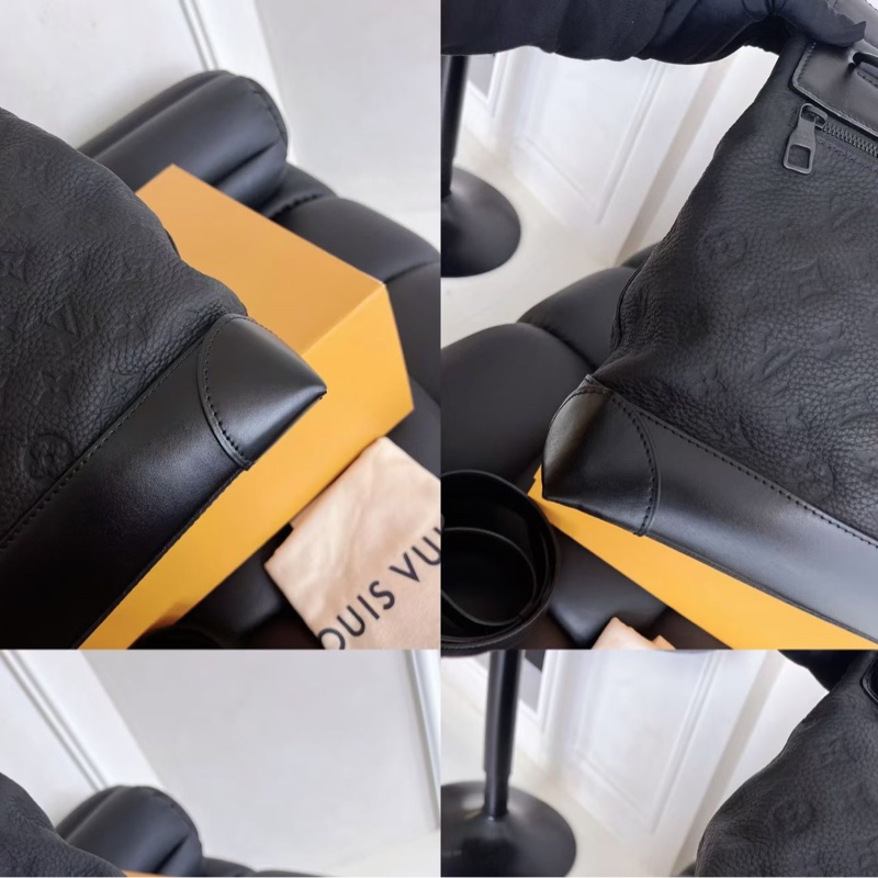 【近新閒置品】LV 路易威登黑色老花Steamer男士公文包 全皮款 soblack 經典鎖鏈手提斜挎側背包-8