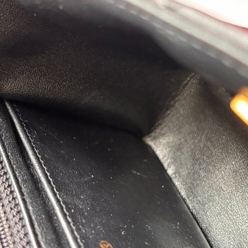 CHANEL 香奈兒 真品*AS3489 黑色羊皮復古愛心COCO金鏈翻蓋斜背包 鏈包 方胖 口蓋包-33