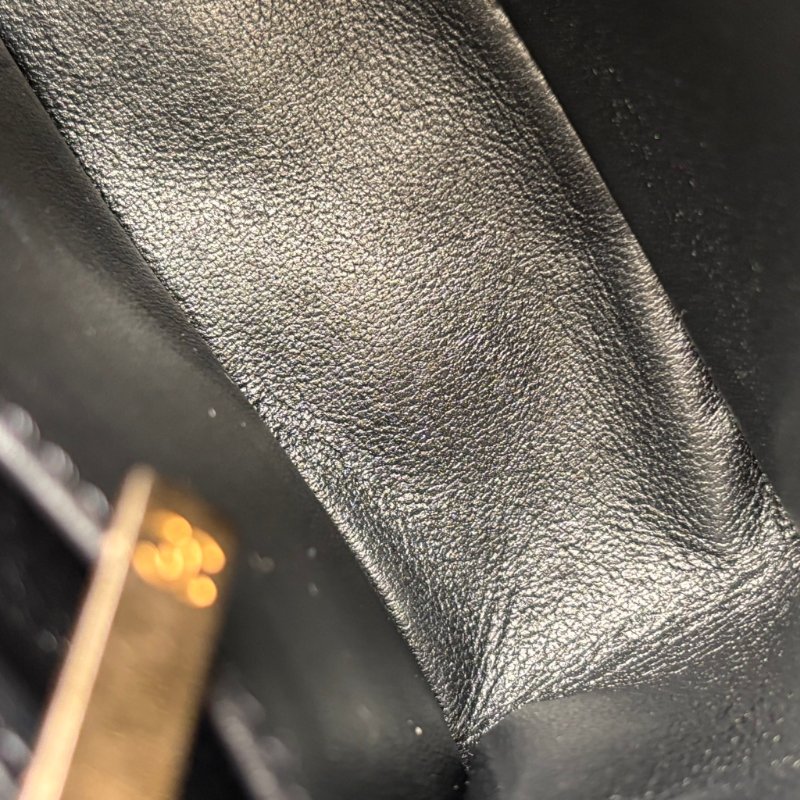 CHANEL 香奈兒 真品*AS3489 黑色羊皮復古愛心COCO金鏈翻蓋斜背包 鏈包 方胖 口蓋包-34