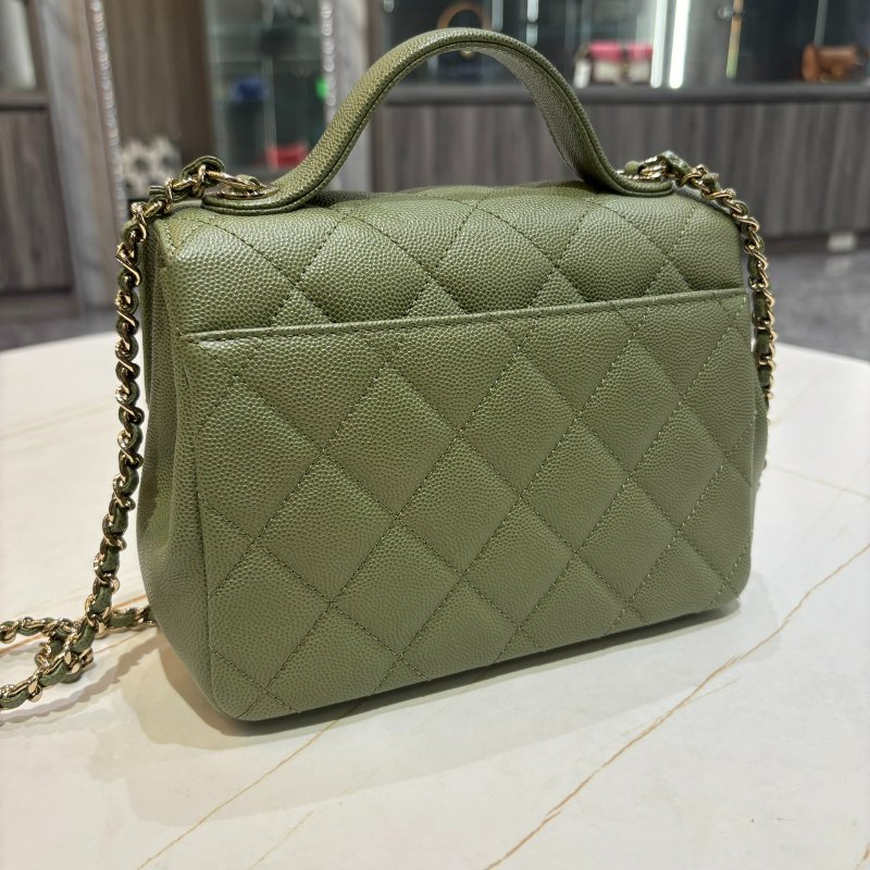 *SHIHNA名牌精品*CHANEL 郵差包 綠色 荔枝紋牛皮 金鍊 (保卡款)-7