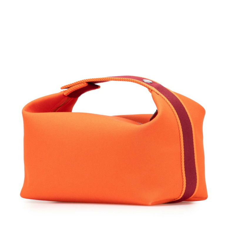 愛馬仕 Hermès Bride A 黑色 GM 手提包,橙色帆布材質,女士款-1
