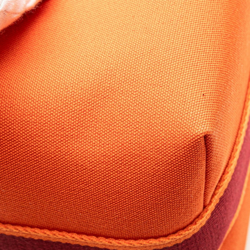愛馬仕 Hermès Bride A 黑色 GM 手提包,橙色帆布材質,女士款-3