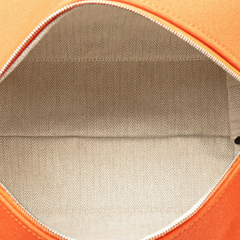 愛馬仕 Hermès Bride A 黑色 GM 手提包,橙色帆布材質,女士款-6