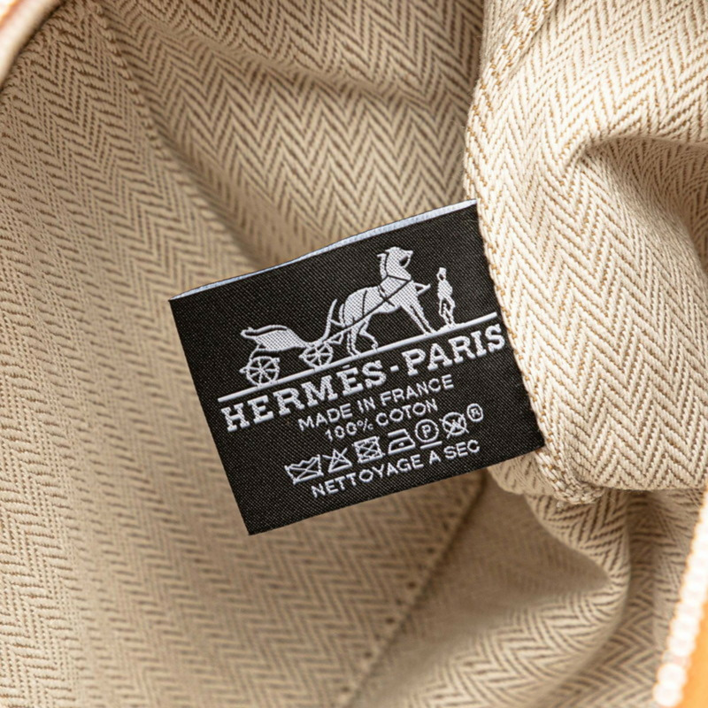 愛馬仕 Hermès Bride A 黑色 GM 手提包,橙色帆布材質,女士款-10