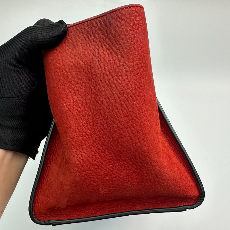 Celine Trapeze 手提包，皮革與絨面革拼接，多色皮革手提包-2