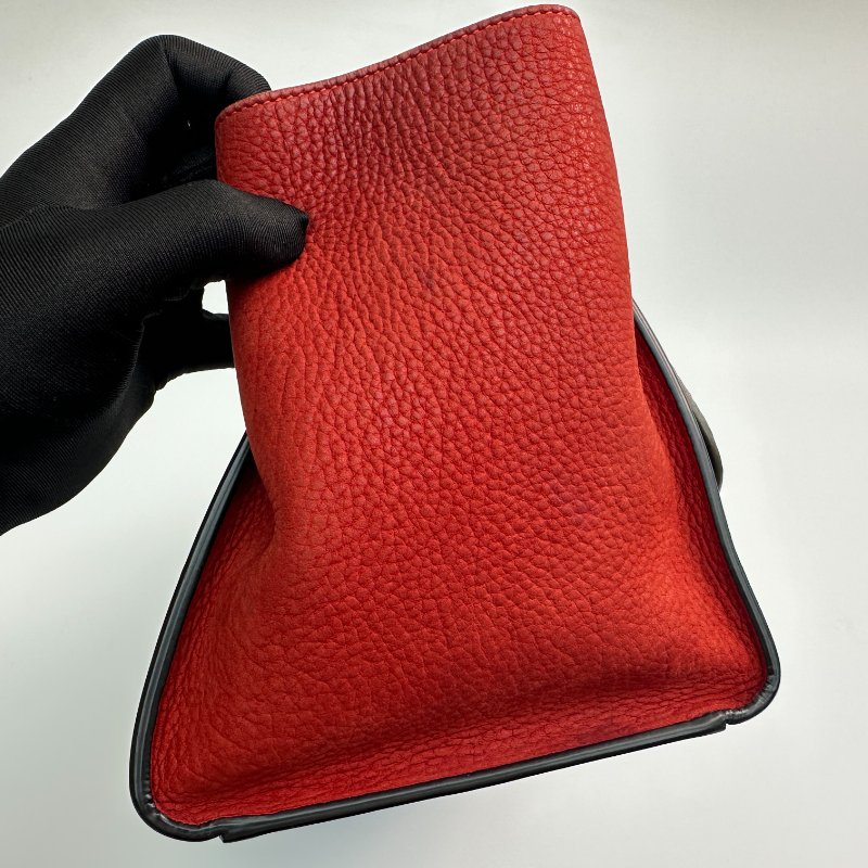 Celine Trapeze 手提包，皮革與絨面革拼接，多色皮革手提包-3