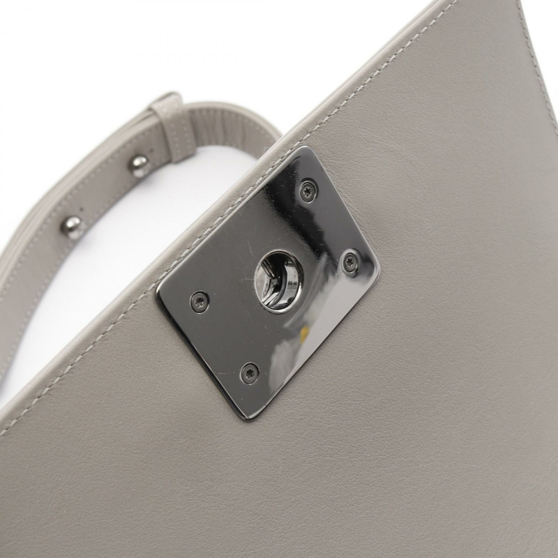 香奈兒 Boy Chanel 小號 V 字縫線鏈條肩背包 67085 皮革 灰色 SHW 二手-9