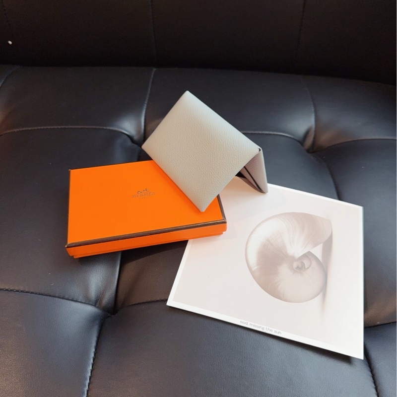 【未使用🆕】Hermes Calvi Duo 冰川藍 零錢包 卡包 錢包-5