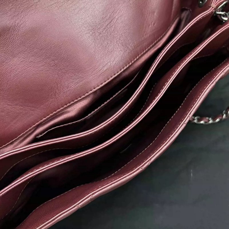 CHANEL 紅銀古巴CF肩背斜背風琴包31*20*6 98新配件盒子塵袋保卡-1