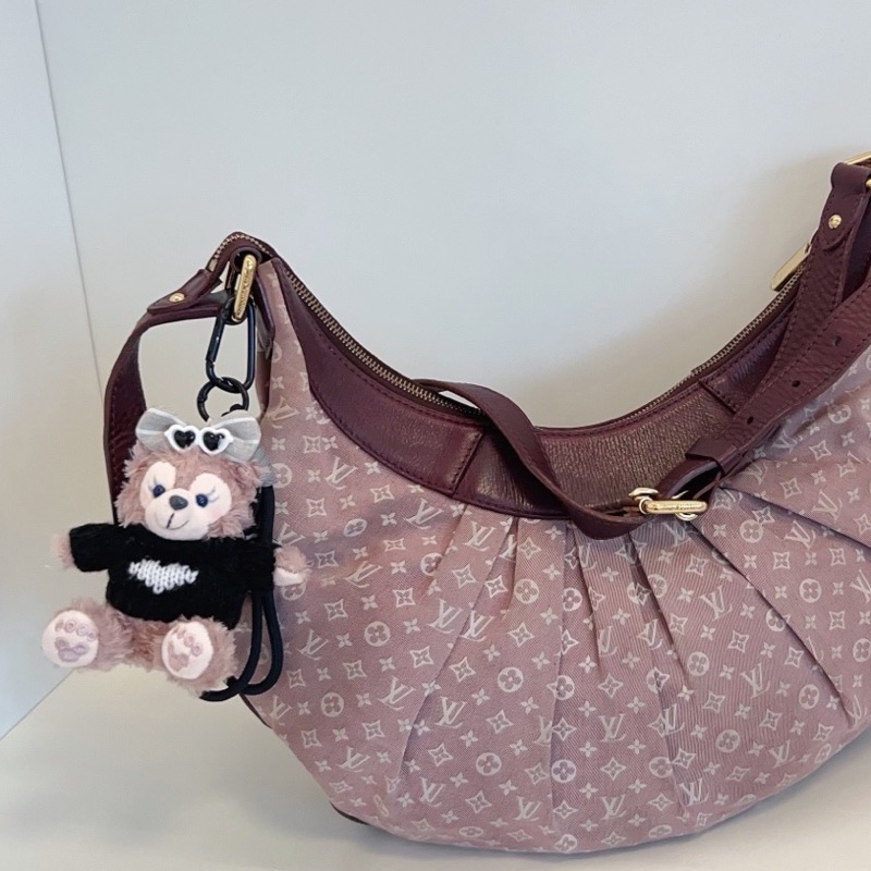 【98新🆕】LV vintage樹莓丹寧老花牛角包🥐斜挎包款大豌豆-0