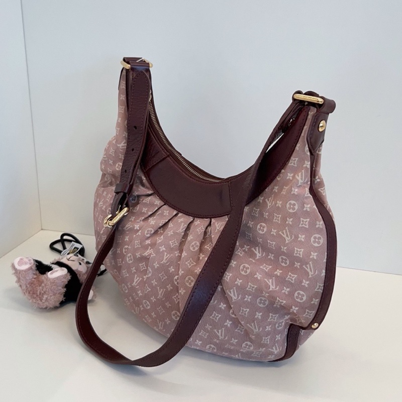 【98新🆕】LV vintage樹莓丹寧老花牛角包🥐斜挎包款大豌豆-2