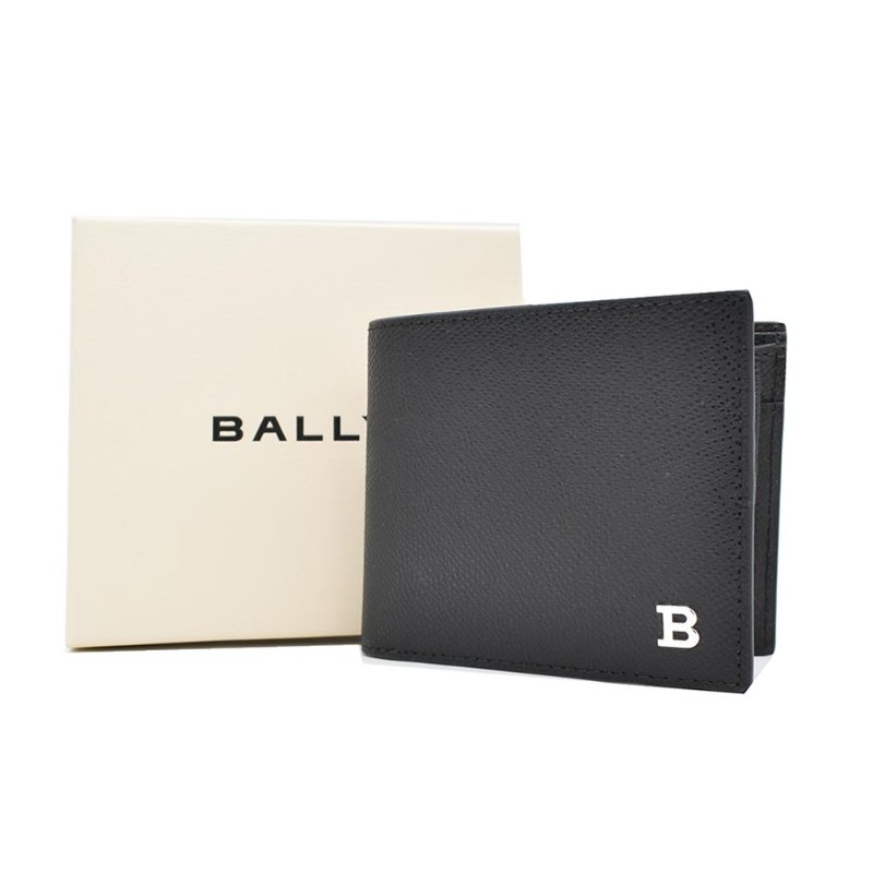 【門市全新現貨】BALLY LOGO素面防刮牛皮4卡零錢袋皮夾短夾(附原廠紙盒)-2