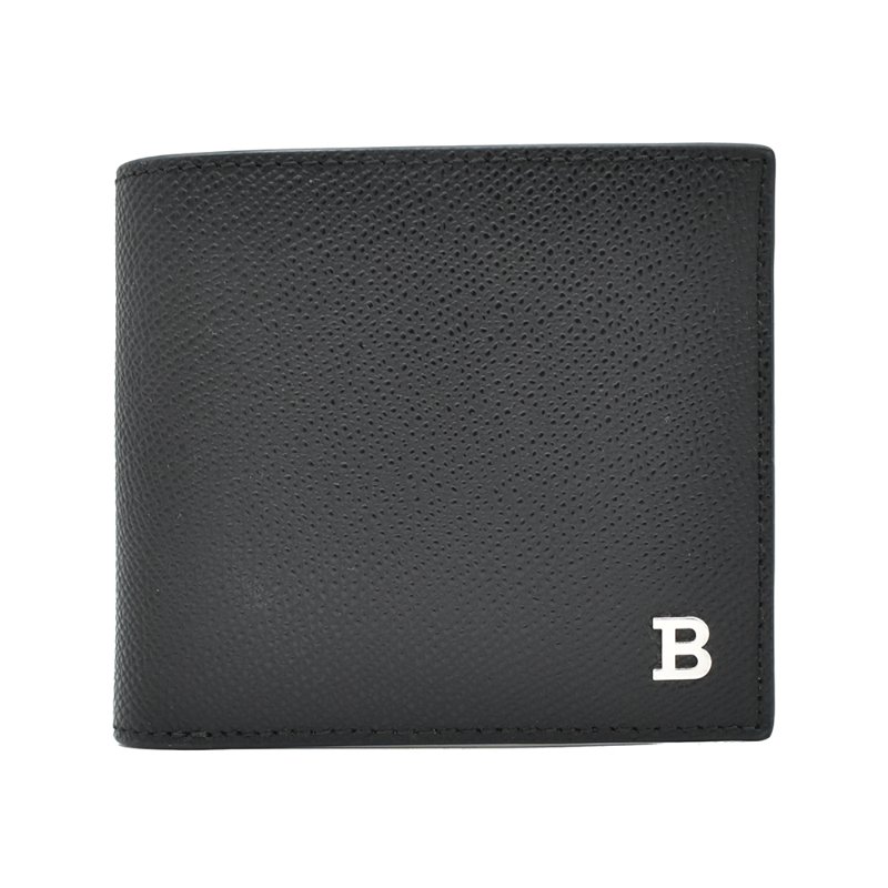 【門市全新現貨】BALLY LOGO素面防刮牛皮4卡零錢袋皮夾短夾(附原廠紙盒)-3