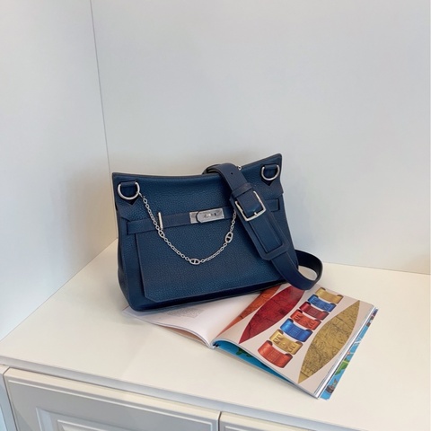 【97新🆕】Hermes 深海藍銀扣吉普賽Jypsiere34 手提包 斜挎包 單肩包