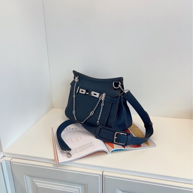 【97新🆕】Hermes 深海藍銀扣吉普賽Jypsiere34 手提包 斜挎包 單肩包-2