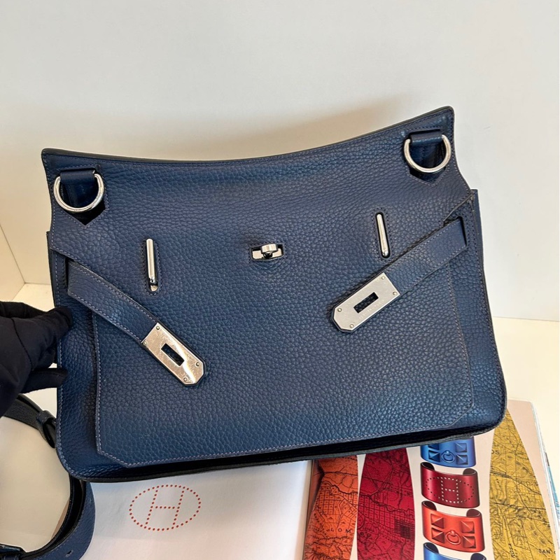 【97新🆕】Hermes 深海藍銀扣吉普賽Jypsiere34 手提包 斜挎包 單肩包(不含豬鼻子鏈條)-1