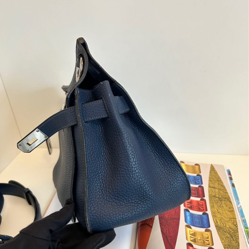 【97新🆕】Hermes 深海藍銀扣吉普賽Jypsiere34 手提包 斜挎包 單肩包(不含豬鼻子鏈條)-2