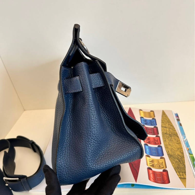 【97新🆕】Hermes 深海藍銀扣吉普賽Jypsiere34 手提包 斜挎包 單肩包(不含豬鼻子鏈條)-4