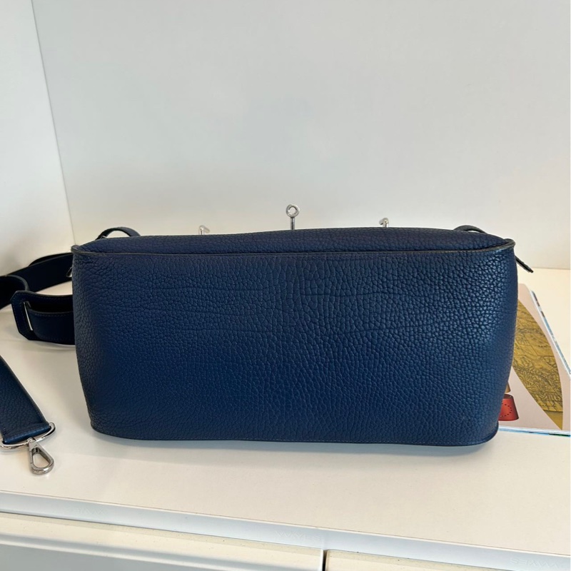 【97新🆕】Hermes 深海藍銀扣吉普賽Jypsiere34 手提包 斜挎包 單肩包(不含豬鼻子鏈條)-7