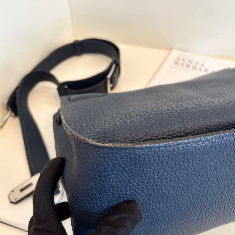 【97新🆕】Hermes 深海藍銀扣吉普賽Jypsiere34 手提包 斜挎包 單肩包(不含豬鼻子鏈條)-11