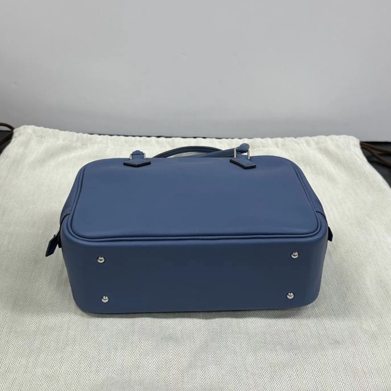 HERMES plume mini20瑪瑙藍銀扣手提包 20*15.5*7.5 98新配件塵袋-2