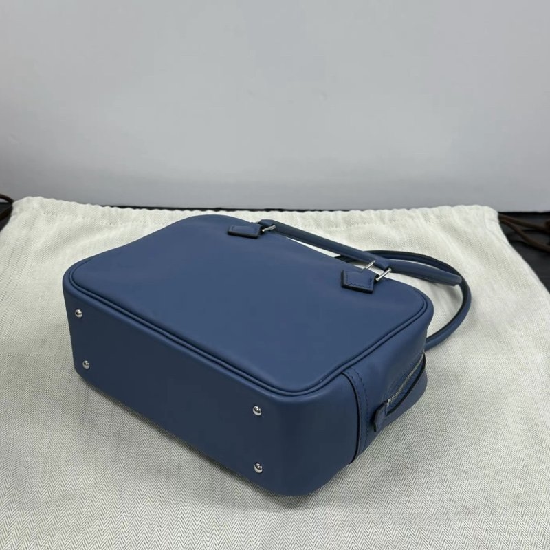 HERMES plume mini20瑪瑙藍銀扣手提包 20*15.5*7.5 98新配件塵袋-3