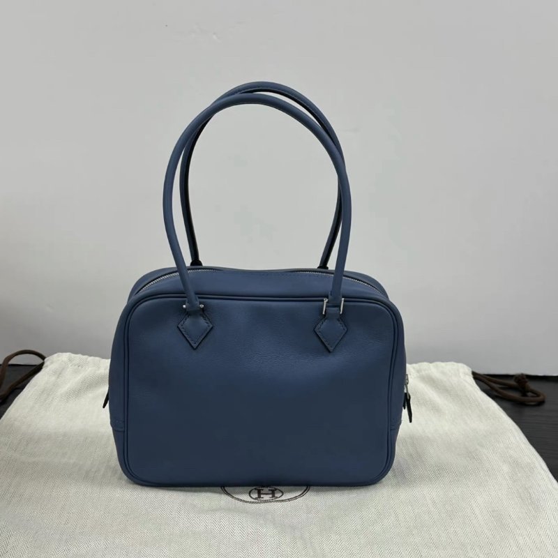 HERMES plume mini20瑪瑙藍銀扣手提包 20*15.5*7.5 98新配件塵袋-4
