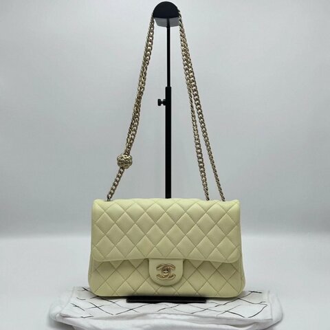 CHANEL 23S山茶花CF肩背斜背包 23*15*7 98新配件塵袋
