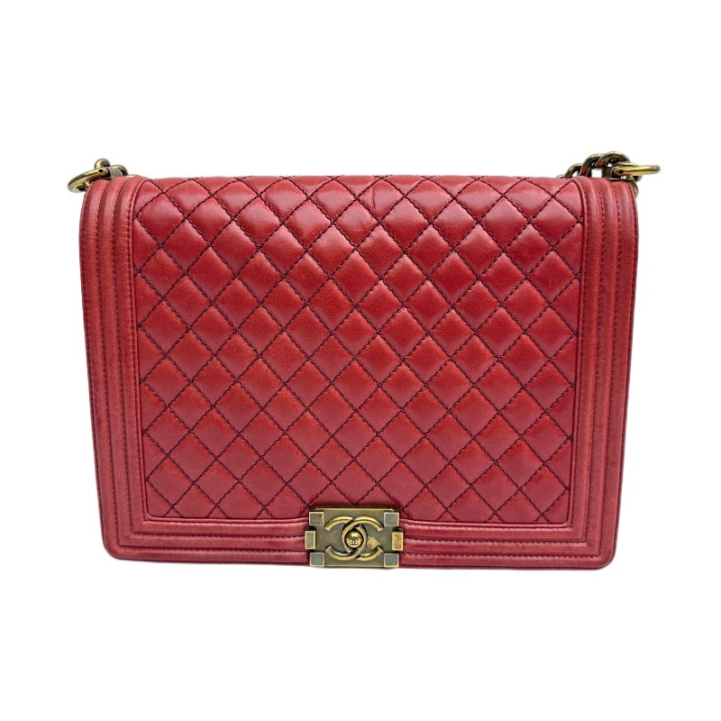 香奈兒 紅色 小牛皮肩包 女款-0