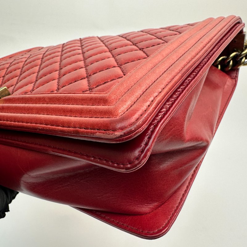 香奈兒 紅色 小牛皮肩包 女款-3