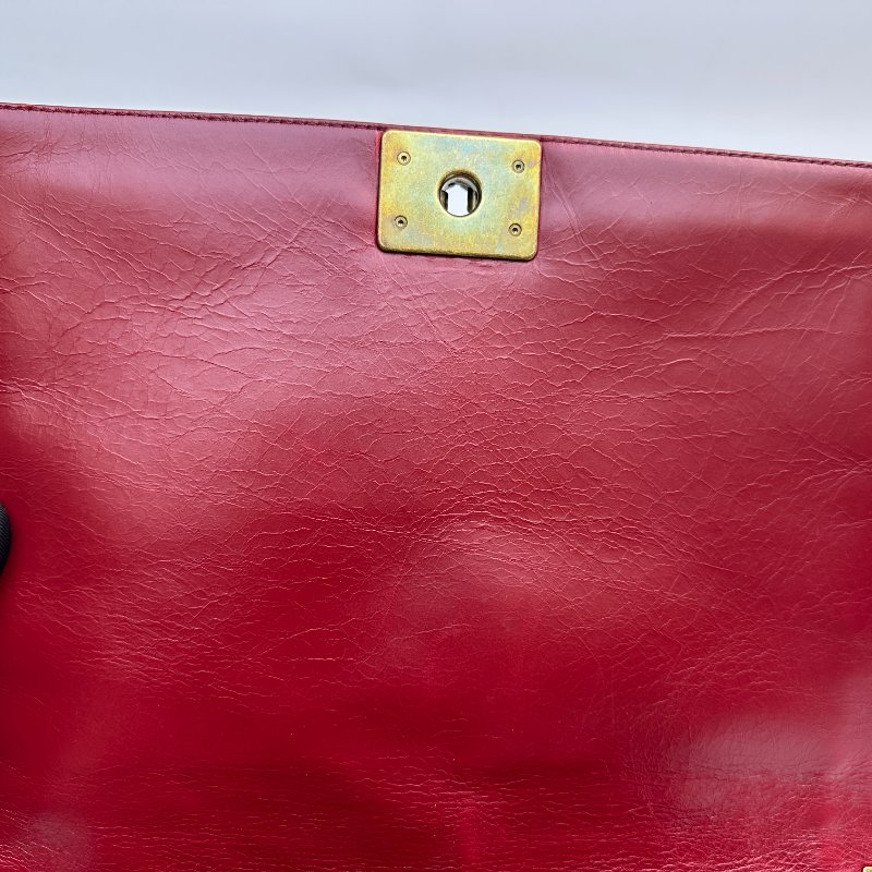 香奈兒 紅色 小牛皮肩包 女款-5