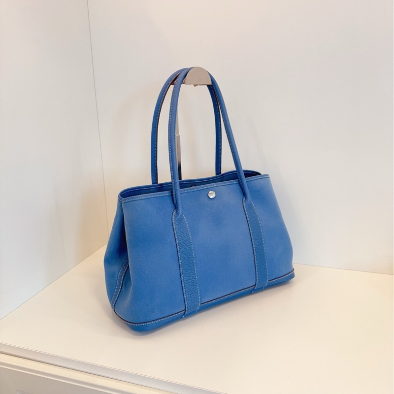 【97新🆕】Hermes GP36 gardenparty 牛仔藍銀扣花園包 手提包 單肩包-1
