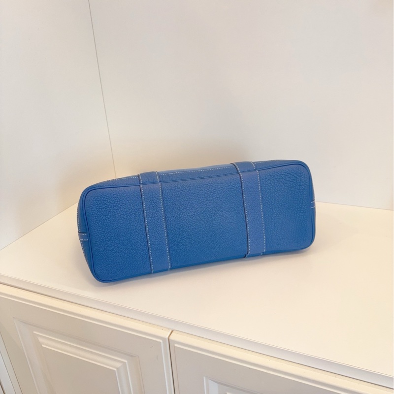 【97新🆕】Hermes GP36 gardenparty 牛仔藍銀扣花園包 手提包 單肩包-5