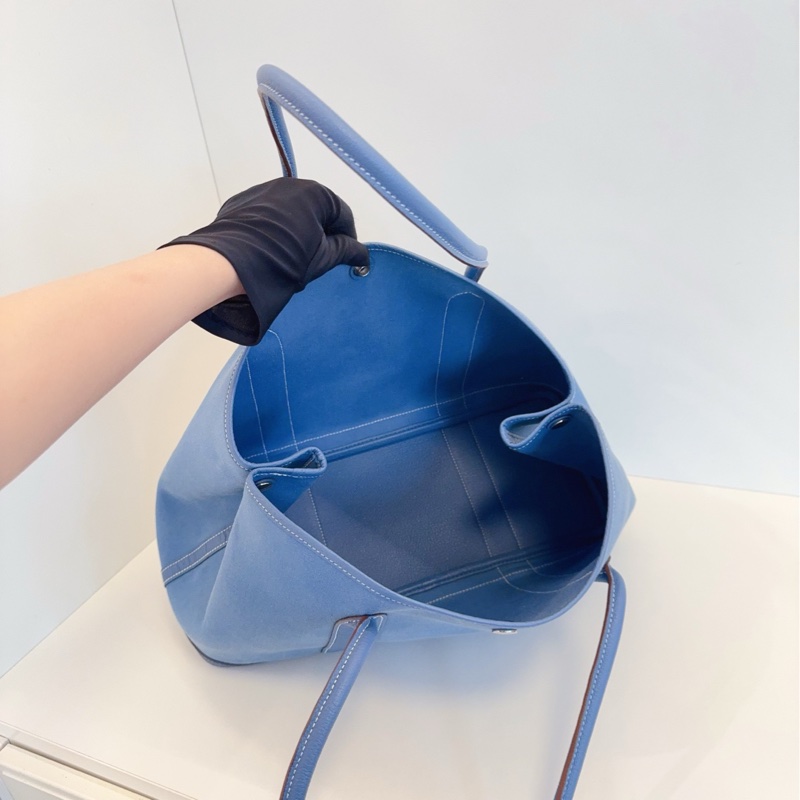 【97新🆕】Hermes GP36 gardenparty 牛仔藍銀扣花園包 手提包 單肩包-7