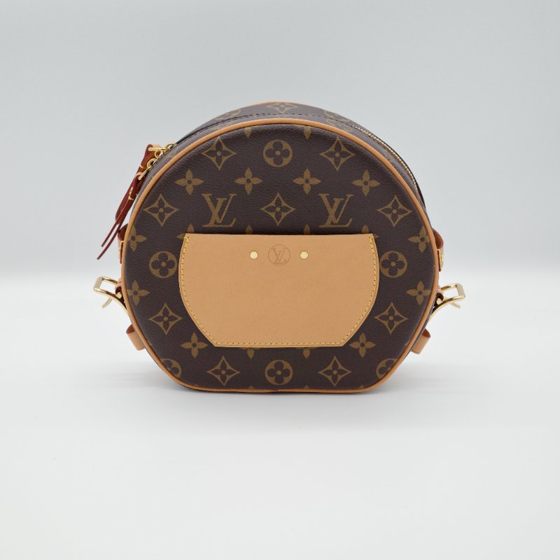 超級新₍•ʚ•₎•ʚ•₎•ʚ•₎ ♥️【CP 精選🌟小編推薦】Louis Vuitton 路易威登 BOITE Monogram帆布 拉鍊 經典花紋 🍪 圓餅包 斜挎包 單肩包 斜挎包-5