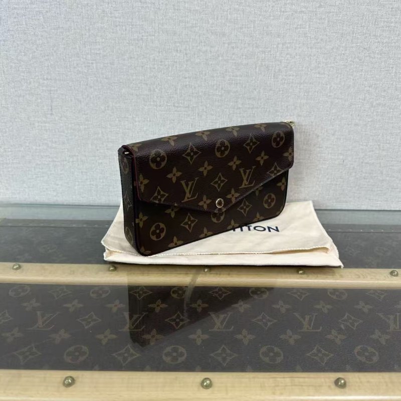 ✨LV 經典老花三合一斜背鍊條包21*12*3 98新 配件塵袋購證-1