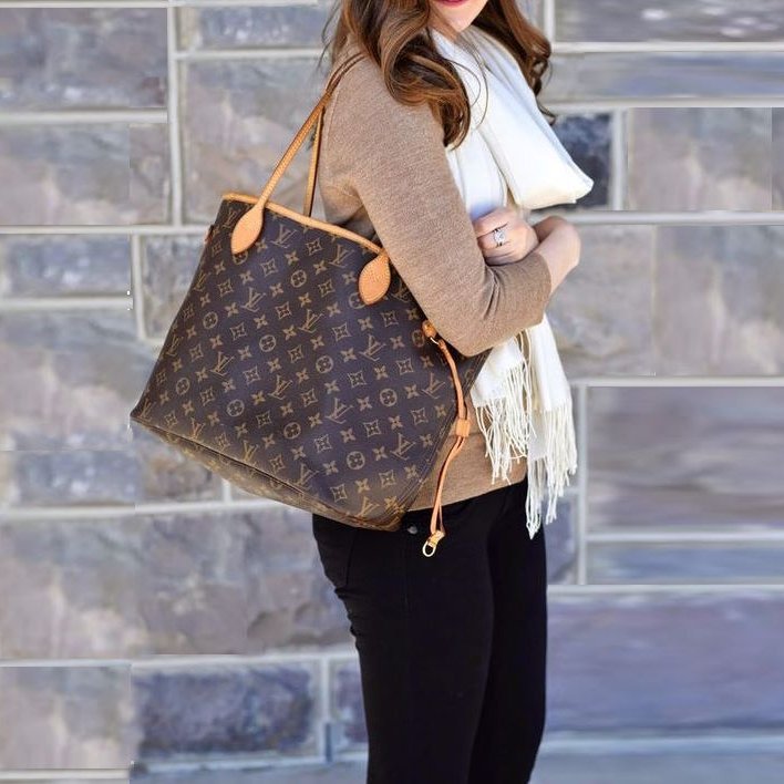 LV Neverfull MM 🎀現品實拍🎀中款 老花 托特包 ~二手約88成新-7