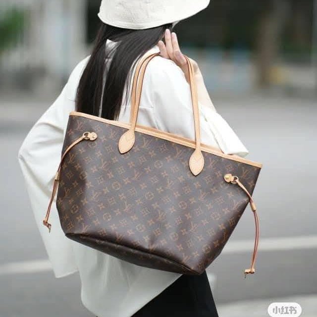 LV Neverfull MM 🎀現品實拍🎀中款 老花 托特包 ~二手約88成新-9