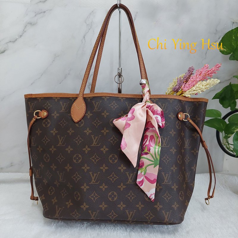 LV Neverfull MM 🎀現品實拍🎀中款 老花 托特包 ~二手約88成新-11