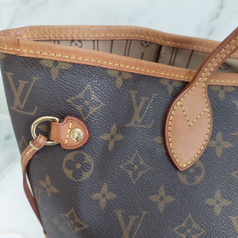 LV Neverfull MM 🎀現品實拍🎀中款 老花 托特包 ~二手約88成新-17