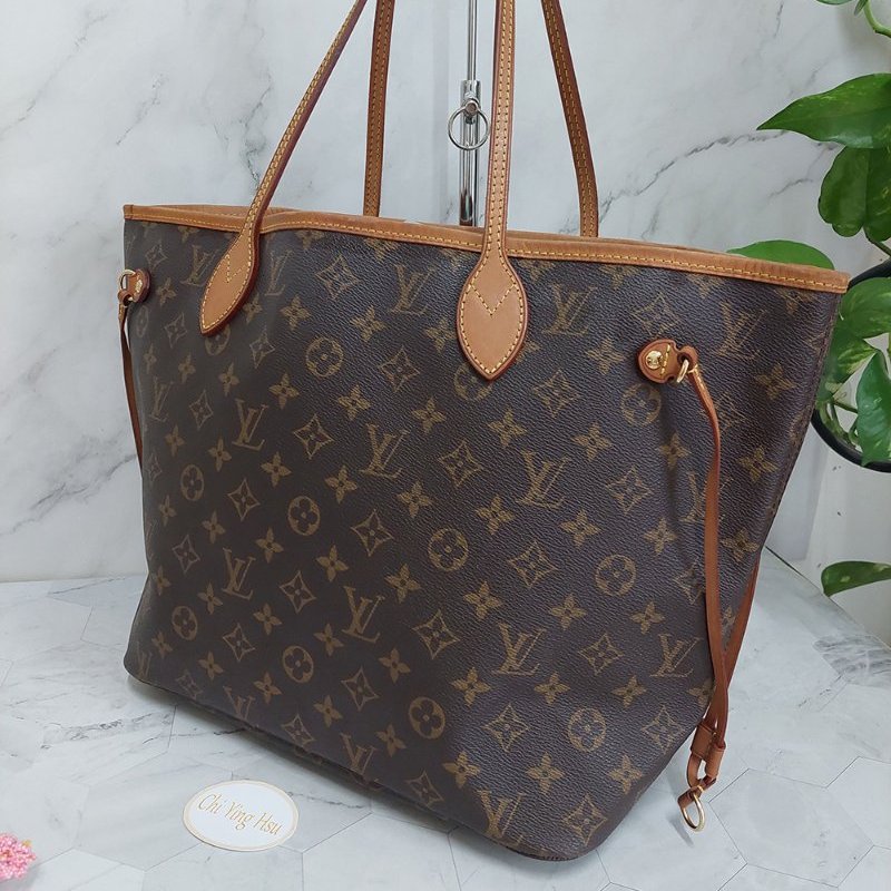 LV Neverfull MM 🎀現品實拍🎀中款 老花 托特包 ~二手約88成新-25