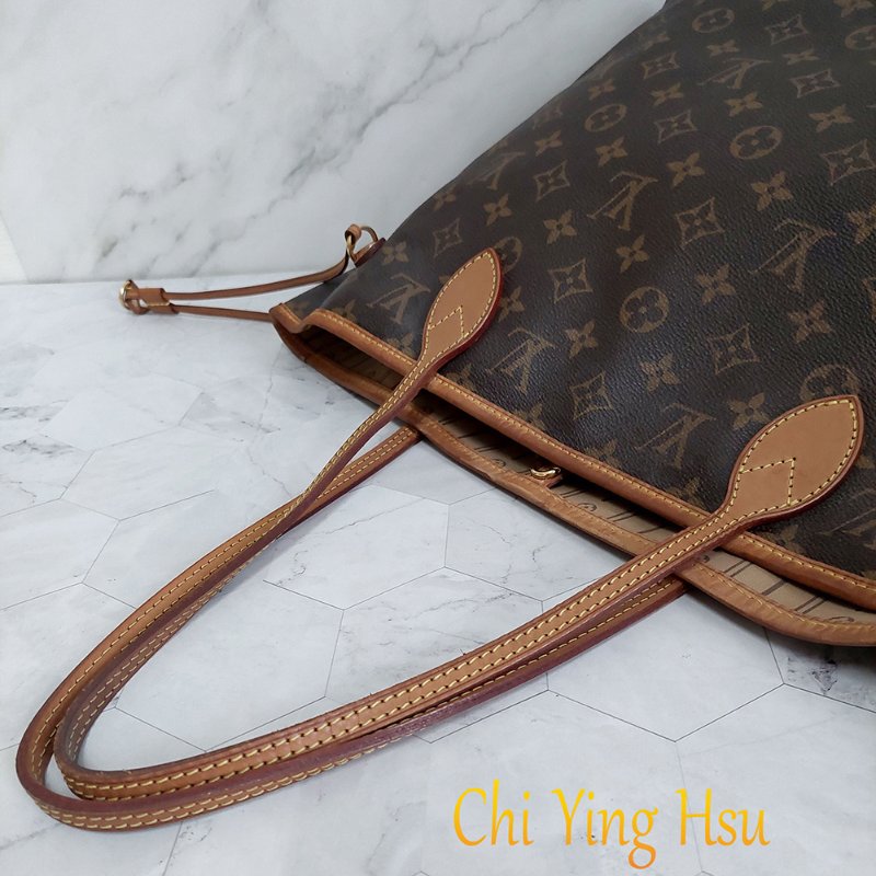 LV Neverfull MM 🎀現品實拍🎀中款 老花 托特包 ~二手約88成新-49