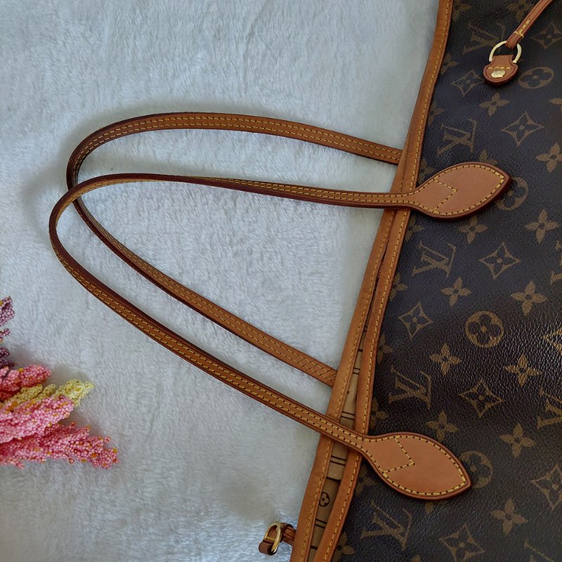 LV Neverfull MM 🎀現品實拍🎀中款 老花 托特包 ~二手約88成新-87