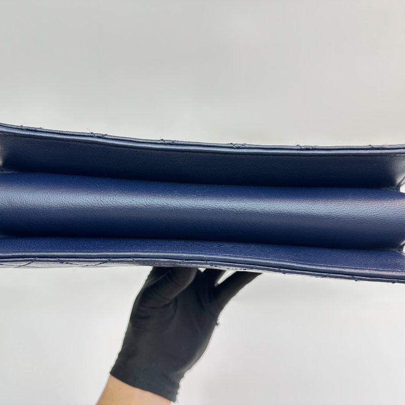 香奈兒 女士 深藍色皮革 單肩包-5