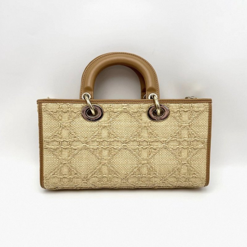 ️DIOR酒椰草藤格紋編織橫版黛妃手提肩背斜背包 26*15*6 98新配件塵袋-4
