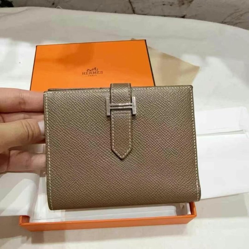 ✨Hermes bearn 錢包大象灰 98新 配件盒子-1