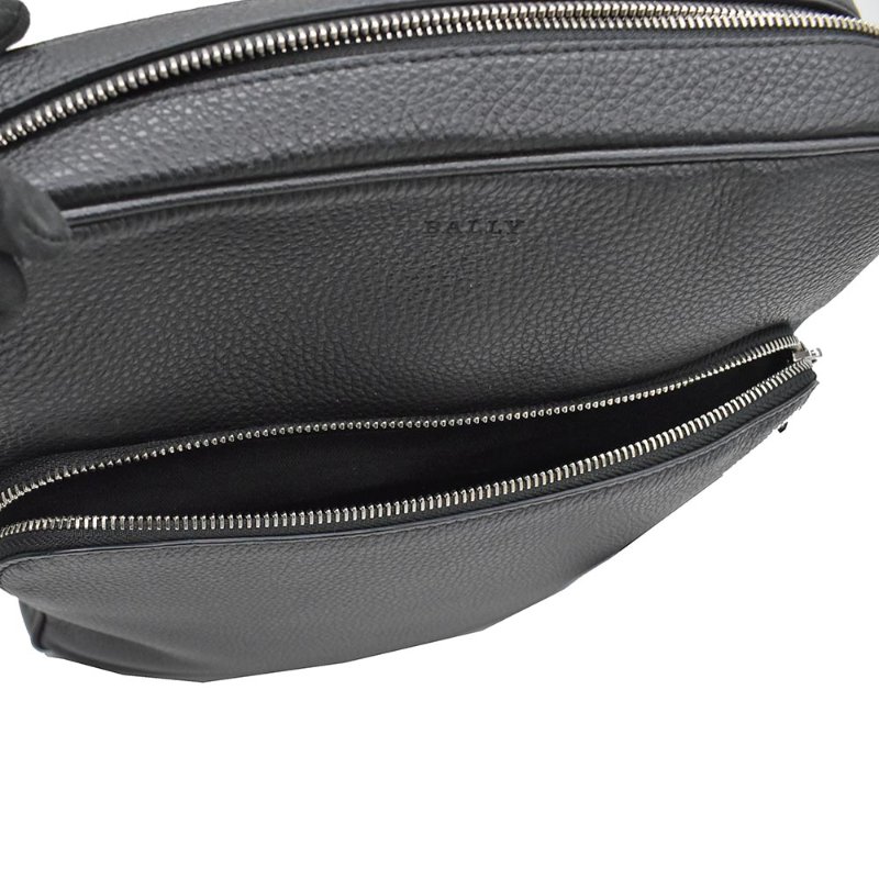 【門市全新現貨】BALLY 壓印LOGO荔枝牛皮斜背包公事包方包(附原廠防塵袋)-4